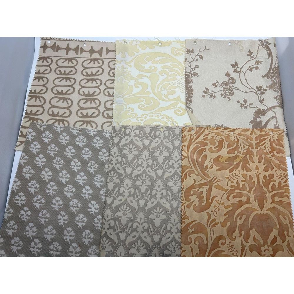 Vtg Six Rare FORTUNY Sample Pieces‎ - Stunning Hard to Find Patterns & Colors
